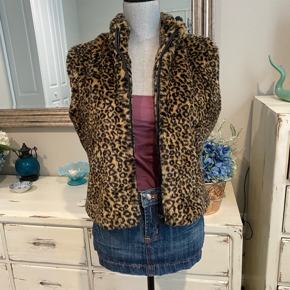 Gorgeous Cejon leopard print vest! Sz. M - Picture 3 of 11